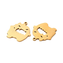 ステンレスペンダント201個  モンスターチャーム  ゴールドカラー  19.5x18x1mm  穴：1.4mm&nbsp;STAS-K251-061G
