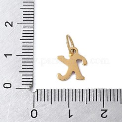 304ステンレススチールエナメルチャーム  丸カン付き  イオンプレーティング（ip）  ゴールドカラー  文字k  10x9x1mm  丸カン：6x0.8ミリ  4.5mm内径&nbsp;STAS-G353-01G-K