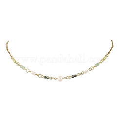 304 Stainless Steel with Natural Mixed Gemstone Pendant Necklaces&nbsp;NJEW-JN06653-03