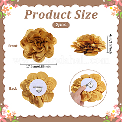 花のポリエステルブローチ  衣服用のラペルピン付き  ダークチソウ  175x40mm&nbsp;JEWB-WH0039-56B