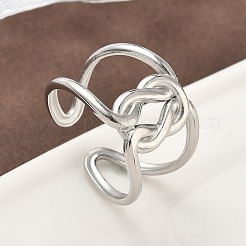304 Stainless Steel Open Cuff Rings for Women&nbsp;RJEW-A079-04C-P