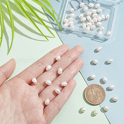 1 連売り天然養殖淡水真珠ビーズ 連売り  ライス  乳白色  6~8x5~6mm  穴：0.8mm  約48個/連  13.77インチ〜14.17インチ&nbsp;PEAR-NB0002-20