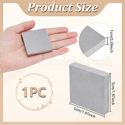 鉄製のベンチブロック  ハンマー鉄金床作業台  ジュエリー製作ツール用  正方形  プラチナ  5x5x1cm&nbsp;IFIN-WH0100-20P-08