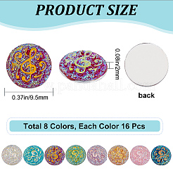 128Pcs 8 Colors Resin Cabochons&nbsp;CRES-CN0001-07