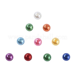 パール調アクリルビーズ  染め  ラウンド  ミックスカラー  8x7.5mm  穴：2mm  10色  30個/カラー  300個/箱&nbsp;PACR-CJ0001-08