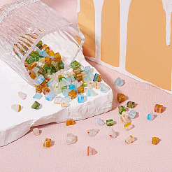 5袋5色のガラスチップビーズ  ナゲットミルフィオーリガラスビーズ入り  DIYドリップフィラー用  ミックスカラー  3~5x5~7.5x3.5~8mm  穴：1mm  1bag /カラー  125~175個/箱&nbsp;GLAA-TA0002-40