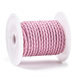 Braided Cowhide Leather Cord&nbsp;NWIR-N005-01Q-4mm