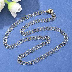Ion Plating(IP) 304 Stainless Steel Cable Chain Necklaces&nbsp;MAK-G006-01G
