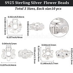 30Pcs 3 Styles S925 Sterling Silver Beads&nbsp;STER-BBC0008-49