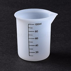シリコーン計量カップ  目盛り付き  レジンクラフトのミキシングツール  ホワイト  64x56x70mm  内径：60x50mm  容量：100ml（3.38fl.oz）&nbsp;DIY-C073-01A