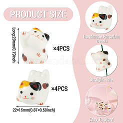 8Pcs 2 Styles Handmade Porcelain Beads&nbsp;PORC-TA0001-47B
