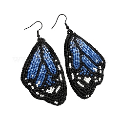 Bohemian Style Green Butterfly Wing Glass Bead Handmade Dangle Earrings&nbsp;CZ4126