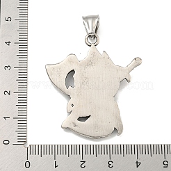316サージカルステンレスペンダント  ヴァルクヌートと剣のチャーム付きバイキング斧  アンティークシルバー  41.5x36.5x3mm  穴：4x7mm&nbsp;STAS-E212-113AS