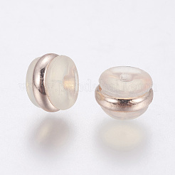 シリコン製ピアスキャッチ  ピアスバックキャッチ  真鍮パーツ  ローズゴールド  7x5mm  穴：0.7mm&nbsp;SIL-F001-02RG