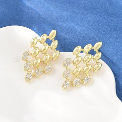 Brass Micro Pave Cubic Zirconia Stud Earrings&nbsp;PR-CBACDF6-03G