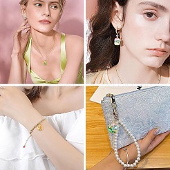 16個 8スタイル ラックメッキ合金エナメルとABS模造真珠ペンダント  花のチャーム  カドミウムフリー＆ニッケルフリー＆鉛フリー  ゴールドカラー  ミックスカラー  24~27x17~21x4~6mm  穴：1.6~1.8mm  2個/スタイル&nbsp;ENAM-YW0008-99