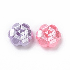 パール調アクリルビーズ  花  ミックスカラー  10.5x10x4.3mm  穴：1.5mm  約1923個/500g&nbsp;OACR-E013-23