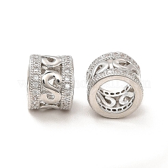 Rack Plating Brass Micro Pave Cubic Zirconia Beads&nbsp;KK-C010-65