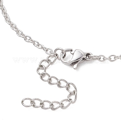 304ステンレススチールアズキチェーンブレスレット  クロスチャーム付き  ステンレス鋼色  7.28インチ（18.5cm）&nbsp;BJEW-JB13248
