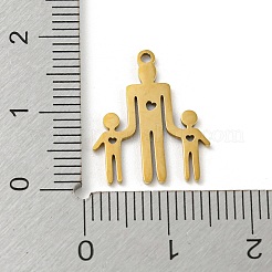 母の日 201 ステンレススチールペンダント  家族のチャーム  ゴールドカラー  17.5x14x1mm  穴：1.2mm  5個/袋&nbsp;STAS-H188-01E-G