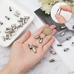 合金コードエンドパーツ  エンドキャップ  コーン  プラチナ  13x8mm  穴：4mm  40個/袋&nbsp;FIND-GF0003-61P