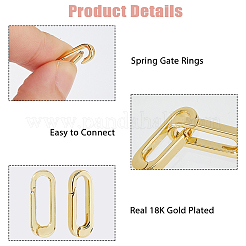 6Pcs Brass Spring Gate Rings&nbsp;KK-HS0015-08