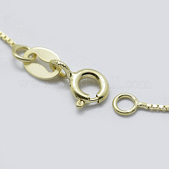 925 Sterling Silver Box Chain Necklaces&nbsp;STER-F039-40cm-03G