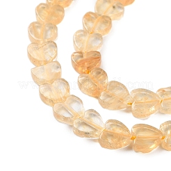 天然シトリン（加熱）ビーズ連売り  ハート  6x6x3mm  穴：1mm  約69~71個/連  14.57''~14.96''（37~38センチメートル）&nbsp;G-M403-A24-02