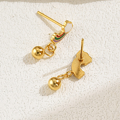 Fashionable Classic Versatile Rainbow with Round 201 Stainless Steel Stud Earrings&nbsp;NE2607