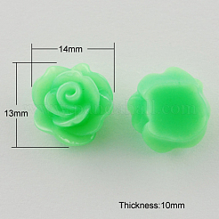 樹脂カボション  花  ミックスカラー  12x11.5x8mm&nbsp;CRES-B3335-M