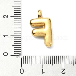 イオンプレーティング（IP）304ステンレスペンダント  レターチャーム  18KGP本金メッキ  文字F  19.5x11x4mm  穴：1.6mm&nbsp;STAS-U033-02G-F