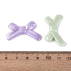 スプレー塗装された、質感のある不透明なアクリルビーズ  蝶結び  ミックスカラー  20.5x34x5.5mm  穴：2mm  約416個/500g&nbsp;OACR-N160-17