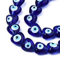 Handmade Evil Eye Lampwork Beads Strands&nbsp;LAMP-N029-010D