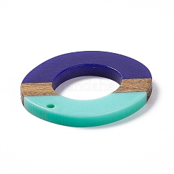 Opaque Resin & Walnut Wood Pendants&nbsp;RESI-M027-01E