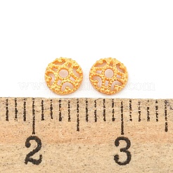 925スターリングシルバービーズコーン  中空の花  18KGP本金メッキ  4.5x4.5x1.5mm  穴：1mm&nbsp;STER-U002-01G