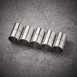 真鍮製マグネットクラスプ  コラム  プラチナ  21~22x13mm  穴：12mm  5セット /バッグ&nbsp;KK-TAC0002-01A
