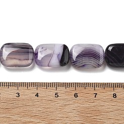 Natural Banded Agate Beads Strands&nbsp;G-K392-B11-13x18mm