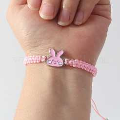 Easter Adjustable Alloy Enamel Link Polyester Cord Braided Bracelets&nbsp;WGB2890-02