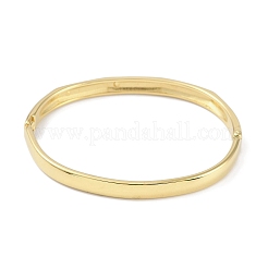 304ステンレススチールファセットリングヒンジ付きバングル女性用  18KGP本金メッキ  内径：2-3/8x2インチ（6.1x5.2cm）  6mm&nbsp;BJEW-C071-16G