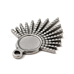 Tibetan Style 304 Stainless Steel Pendant Cabochon Settings&nbsp;STAS-G278-39AS