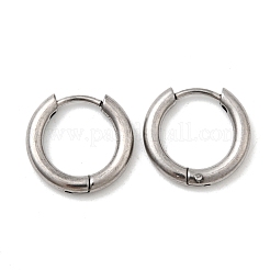316f ステンレススチールフープピアス  リング  ステンレス鋼色  14x15x2.5mm&nbsp;EJEW-D341-01G-P