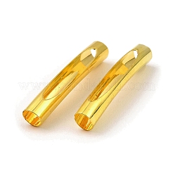 真鍮製チューブビーズ  中空カーブチューブ  ゴールドカラー  35x5.5mm  穴：5.5mm&nbsp;KK-D040-02G