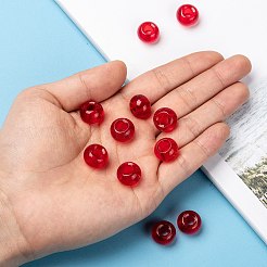 ガラスヨーロピアンビーズ  大穴ビーズ  ロンデル  ミックスカラー  14~15x10mm  穴：5~6.4mm&nbsp;GDA006-M