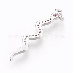 Brass Micro Pave Cubic Zirconia Pendants&nbsp;X-ZIRC-O026-22P-NR