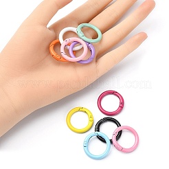 10Pcs 10 Colors Spray Painted Eco-Friendly Alloy Spring Gate Rings&nbsp;FIND-YW0002-27