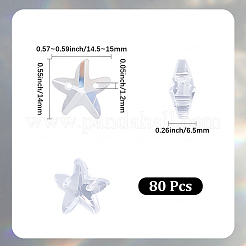 80Pcs Transparent Faceted Glass Connector Charms&nbsp;GLAA-SP0001-88E-01