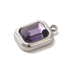 304 Stainless Steel Glass Pendants&nbsp;STAS-L022-062P-03
