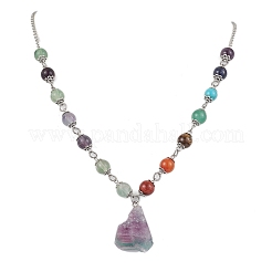 7 Chakra Gemstone Nuggets Pendant Necklaces&nbsp;NJEW-JN05096