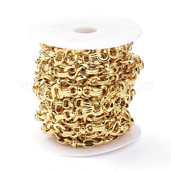 真鍮フィガロチェーン  スプールで  溶接されていない  無限大  18KGP本金メッキ  18.5x11.5x5.5mm  10x6.5x3.5mmと19x7x2mm&nbsp;CHC-D028-17G