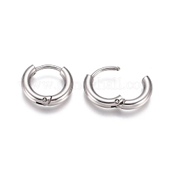 Tarnish Resistant 304 Stainless Steel Huggie Hoop Earrings&nbsp;EJEW-G272-01-8mm-P